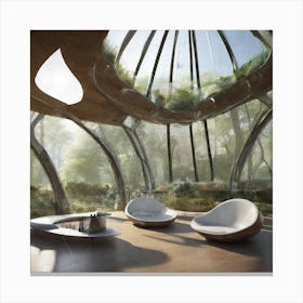 Futuristic Living Room 4 Canvas Print