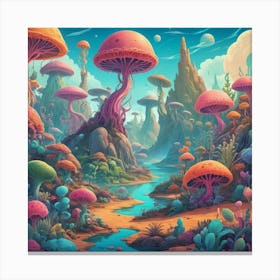 Psychedelic Landscape art print Canvas Print