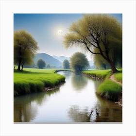 River In The Countryside 3 Canvas Print