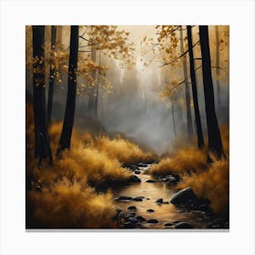 Abstract Golden Forest (19) Canvas Print