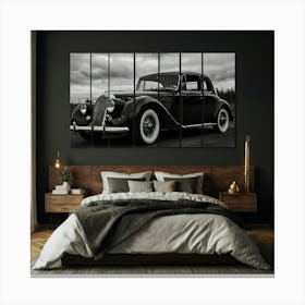 Black And White Car Canvas Print