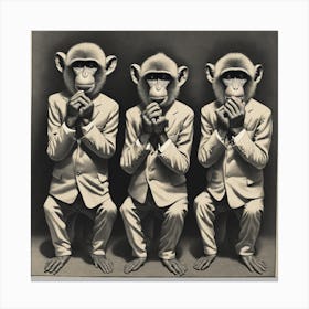 Three Monkeys Canvas Print