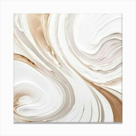 Swirls And Swirls White And Brown abstract painting Canvas Print