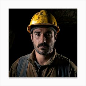 Firefly Weathered Portrait Of A Miner In The Shadows 10698 (2) Canvas Print