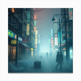 City In The Fog 1 Canvas Print