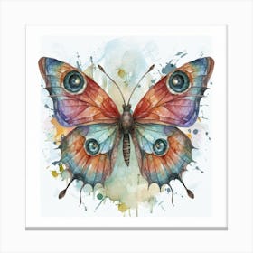 An elegant and detailed watercolor art print featuring a collection of diverse and intricately illustrated butterflies in various vibrant hues. This exquisite and nature-inspired art print adds a touch of beauty and sophistication to home decor, appealing to art and nature enthusiasts alike Canvas Print