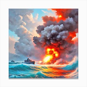 Explosion In The Ocean Canvas Print