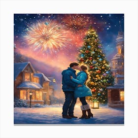 Christmas Kiss Canvas Print