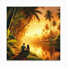 Sunset In Kerala Canvas Print