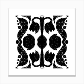 Black And White Floral Pattern 12 Canvas Print