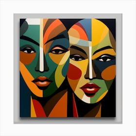 Two Women'S Faces 3 Canvas Print