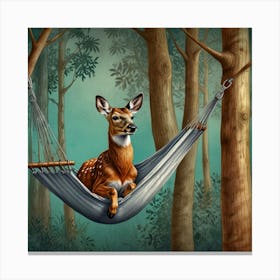 Deer In A Hammock 4 Canvas Print