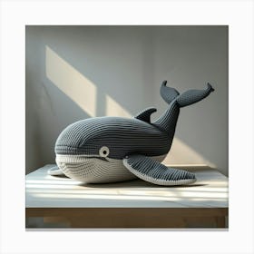 A Realistic Handmade Crochet Design Of A Whale Wall Art Decoration Canvas Print