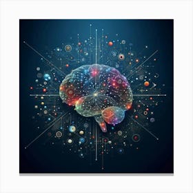 Brain On A Dark Background Canvas Print