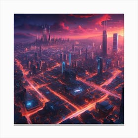 Futuristic Cityscape Canvas Print