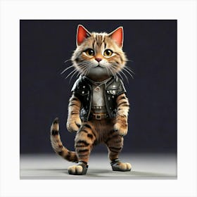 Firefly Animated, Character, 3d, Tabby Cat, Rocker, Standing, Front Paws, Back Paws, Clear Paws, Scr (8) Canvas Print