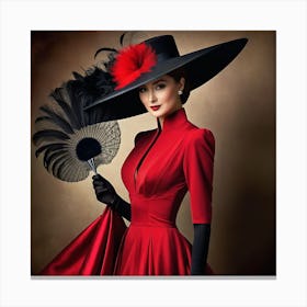Lady In A Red Dress Canvas Print