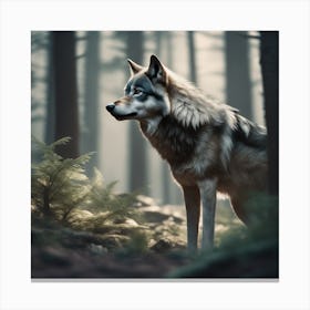 Wolf In The Forest 76 Canvas Print
