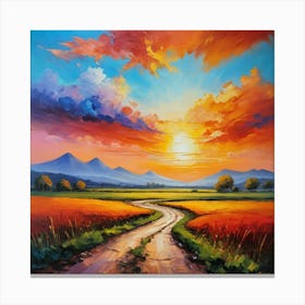 Sunset Road Canvas Print