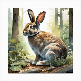 Rabbit In The Woods 67 Canvas Print