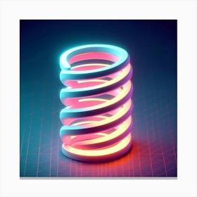 Neon Spiral - Neon Stock Videos & Royalty-Free Footage Canvas Print