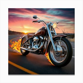 Motorcycle On The Road 2 Canvas Print