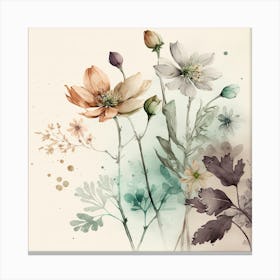 Watercolor Floral Spring Flower Canvas Print