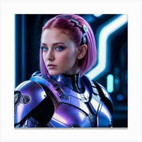 Girl In A Futuristic Suit 3 Canvas Print