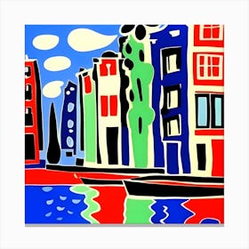 Amsterdam River Scene Wall Decor Canvas Print