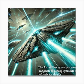 A Depiction Of The Astral Fleet Using Plasma Based Canvas Print