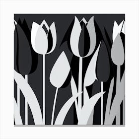 Black And White Tulips Canvas Print