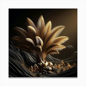 Golden Palm Tree Canvas Print