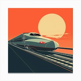 Bullet Train At Sunset Canvas Print