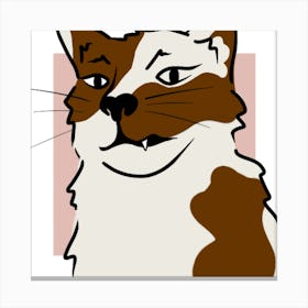 White and brown Cat Canvas Print