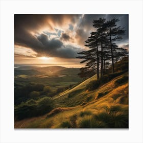 Sunset Over The Hills 1 Canvas Print