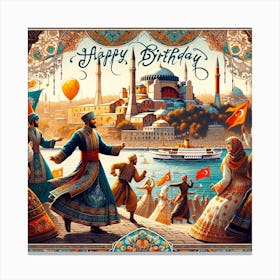 Happy Birthday Turkey Canvas Print