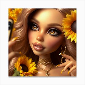 Sunflower Girl 2 Canvas Print