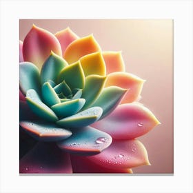 Rainbow Succulent Canvas Print