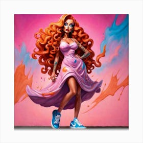 Girl With Orange Hair Canvas Print