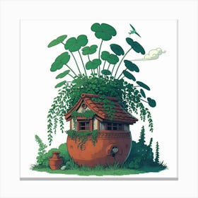 House In A Pot 1 Canvas Print