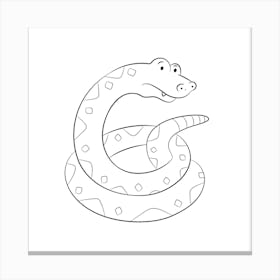 Snake Letter G Coloring Page Canvas Print