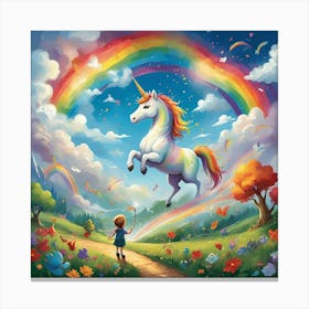 Pia & Unicorny Canvas Print