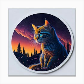 Cat Colored Sky (8) Canvas Print