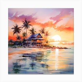 Tropical Tranquility: Caribbean Canvas Canvas Print