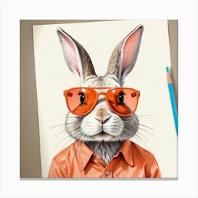 Rabbit In Sunglasses 7 Canvas Print