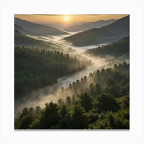 Sunrise Over The Valley 1 Canvas Print