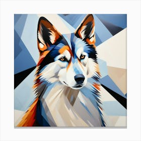 Abstract modernist husky dog Canvas Print