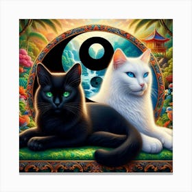 Yin Yang Cats 26 Canvas Print