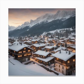 Switzerland At Dusk 1 Canvas Print