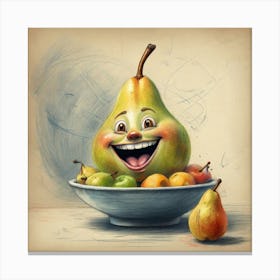 Pear In A Bowl 10 Canvas Print